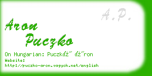 aron puczko business card